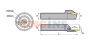 QFGD2525L22-64H Резец (державка) канавочный торцевой