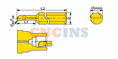 MTR-6-R0.1-L22-JF610M Мини-резец для продольного растачивания